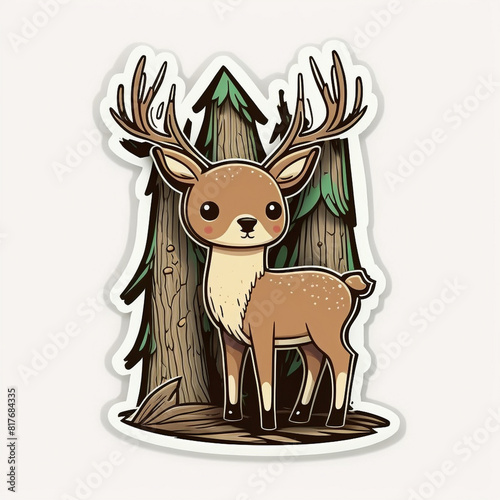 Nature inspired cute deer cutout on Isolated Transparent Background generative ai technology