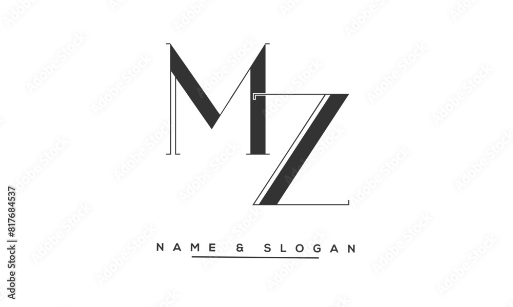 ZM, MZ, Z, M Abstract Letters Logo Monogram ZM, MZ, Z, M Abstract Letters Logo Monogram