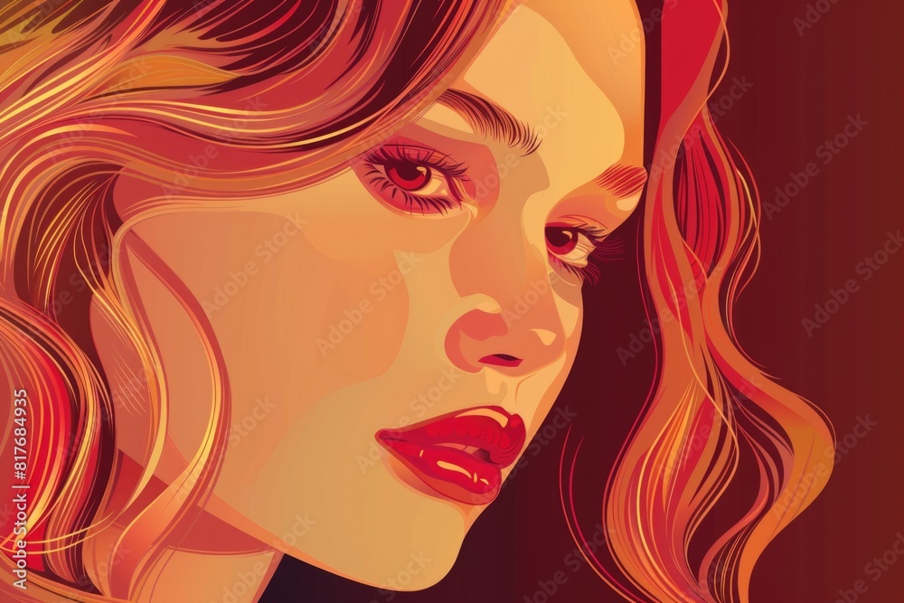 A woman with long hair and red lipstick, suitable for beauty and fashion content A woman with long hair and red lipstick, suitable for beauty and fashion content
