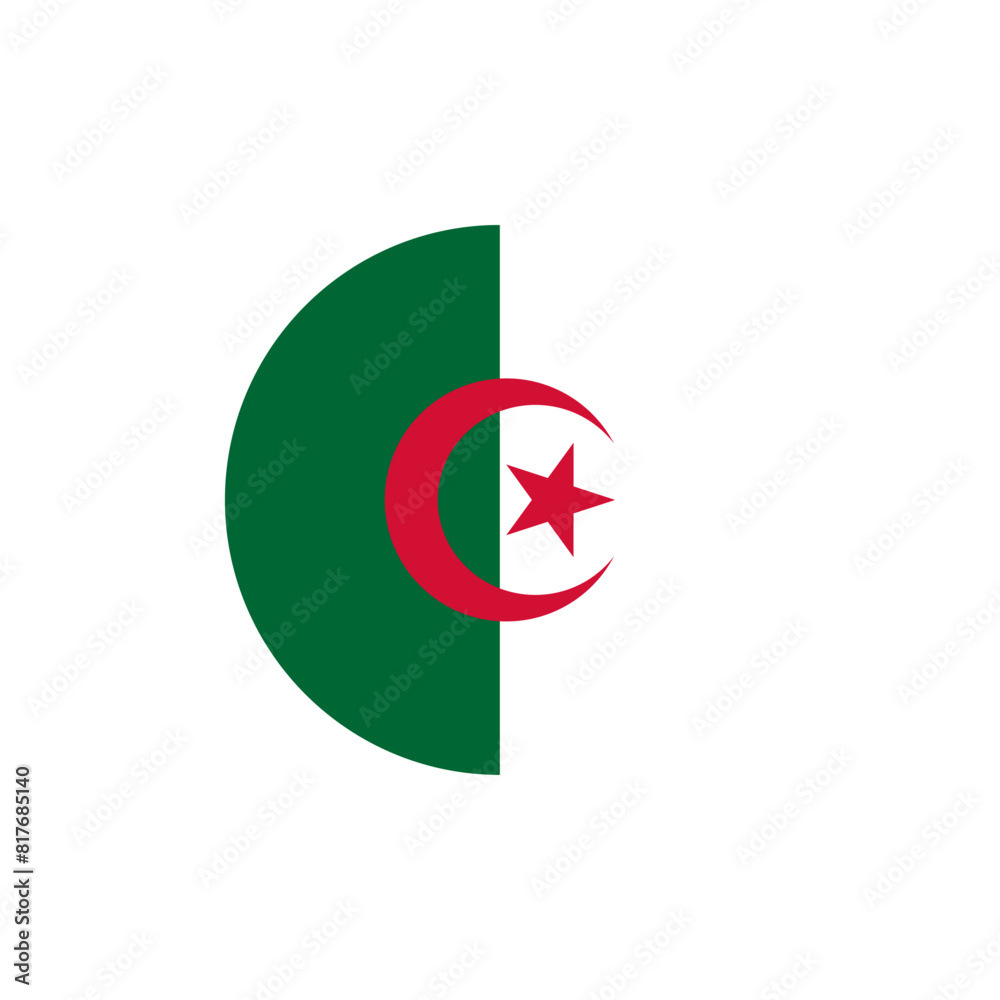 Round Algeria flag design element Round Algeria flag design element