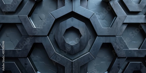 Detailed view of a black hexagonal wall