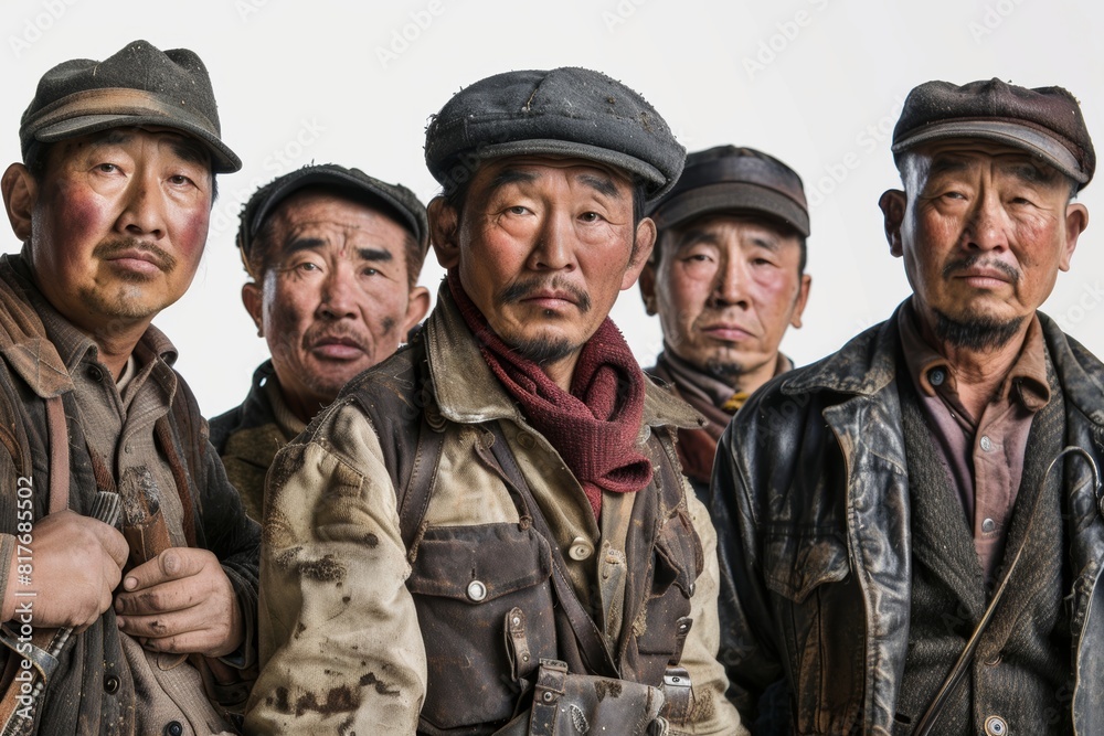 Portrait of a group of railway workers, expressing resilience and determination