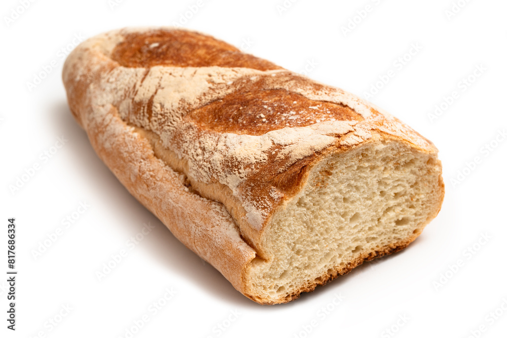 Bruschettone, tipico pane italiano isolato su fondo bianco 