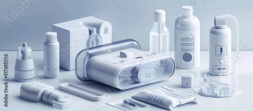 A modern nebulizer with a clear interface and detailed components isolated on a white background