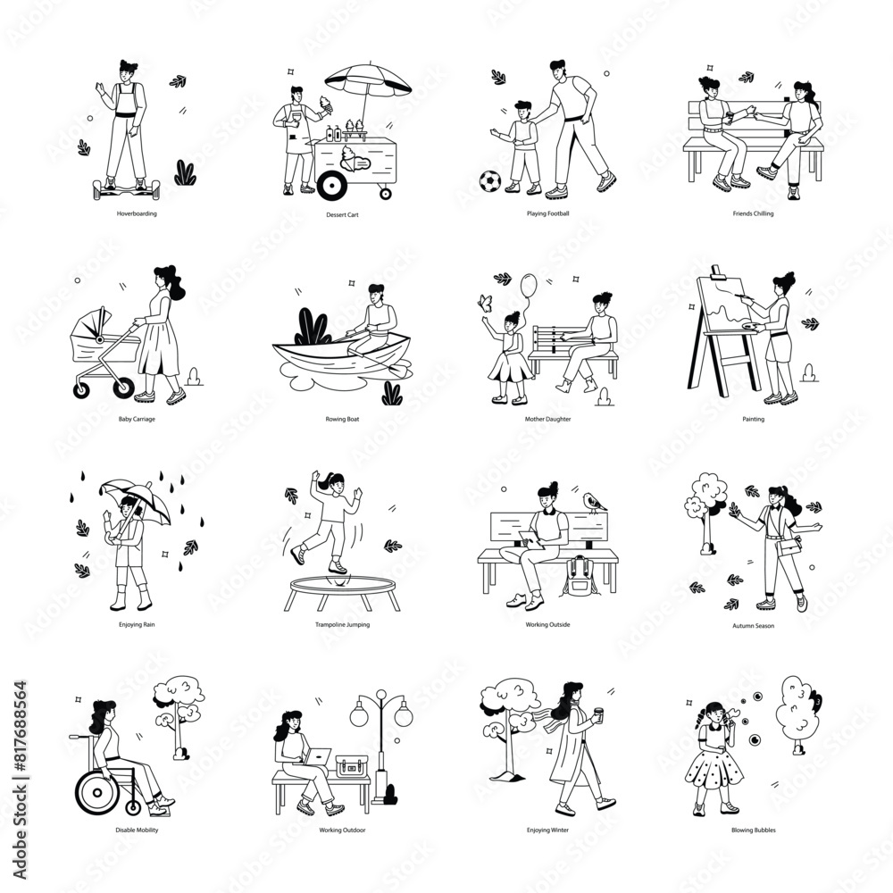 Handy Set of Garden Activities Flat Illustrations
Handy Set of Garden Activities Flat Illustrations