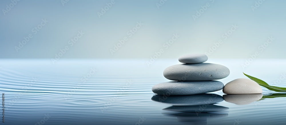 A composition capturing the Zen Relaxation Harmony and Balance concept in a visually appealing image with copy space