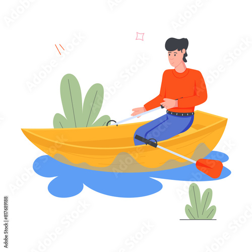 Pack of Outdoor Adventures Flat Illustrations    
