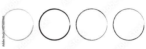 Hand drawn circle line sketch set isolated on white background. Vector circular scribble doodle round circles for message and for note mark . Vector illustration
