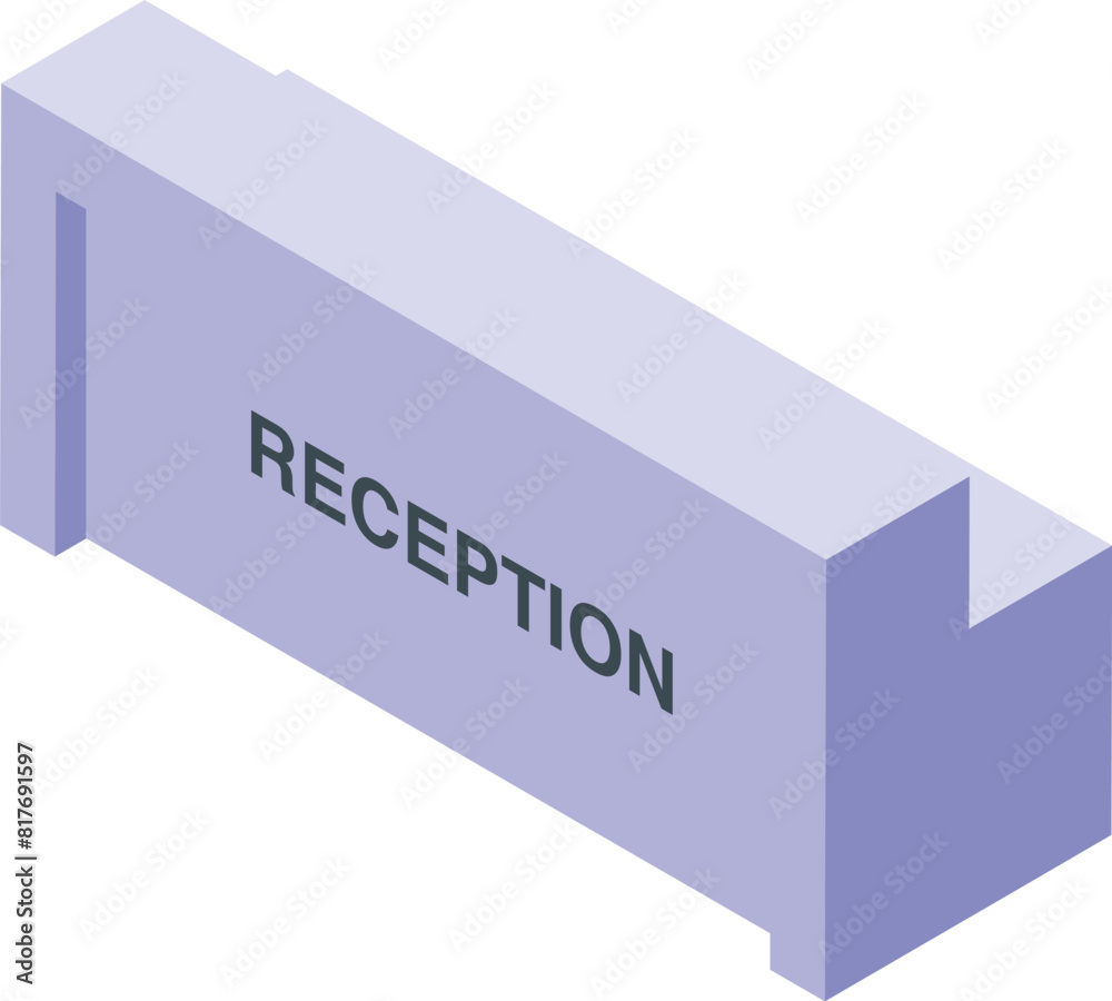 3d isometric illustration of a reception sign, perfect for business and hospitality designs