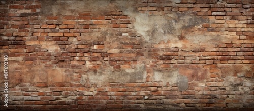 Brick wall with aged appearance serving as a background for copy space image