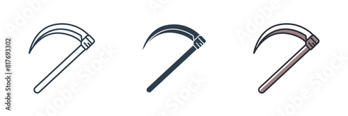 halloween sickle Icon Halloween theme symbol vector illustration isolated on white background