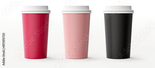 Wallpaper Mural A mockup coffee cup set on a white background with a design concept It offers ample copy space for text and logos Clipping path included Torontodigital.ca