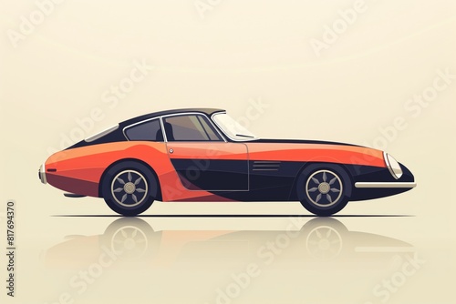 Stylish  sleek illustration of a vintage sports car in a minimalist design  perfect for auto enthusiasts and retro art collectors