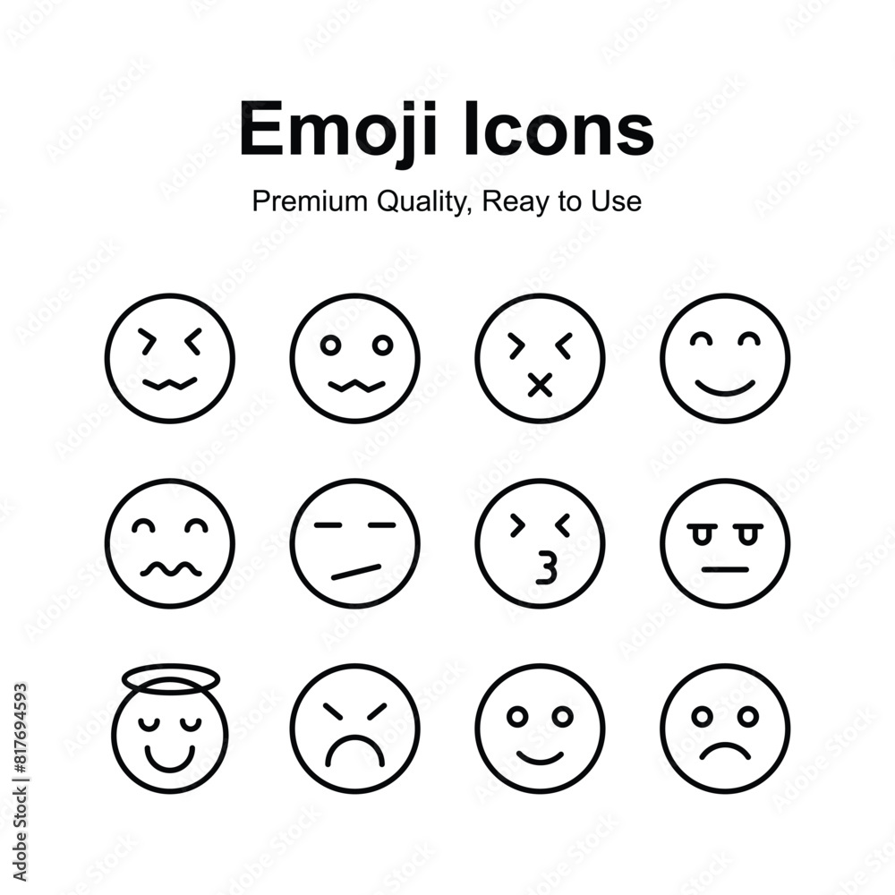 Emoji icons set, trendy designs, ready for premium use Emoji icons set, trendy designs, ready for premium use