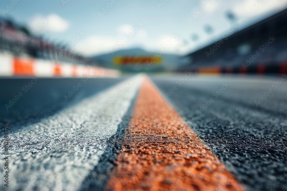 Blurry image of race track starting grid Motorsports circuit