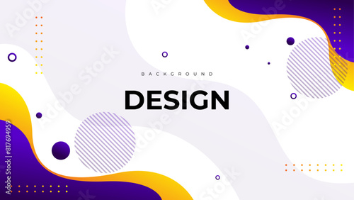 purple yellow geometric background with fluid shapes. great for poster, banner,presentation, web, cover, etc.