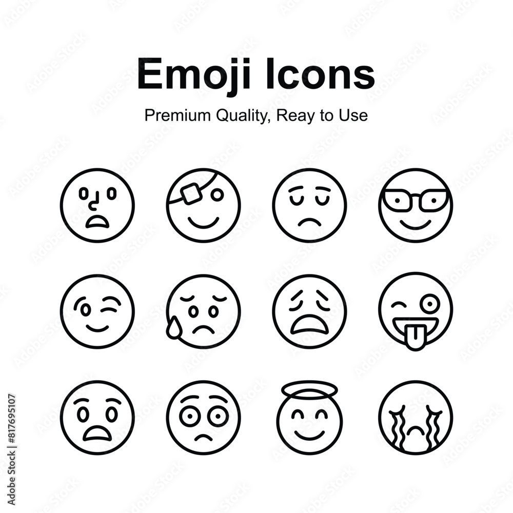 Carefully crafted amazing emoji icons set, cute expressions Carefully crafted amazing emoji icons set, cute expressions
