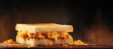 A copy space image featuring sandwiches topped with corn bread and melted cheese providing room for adding text