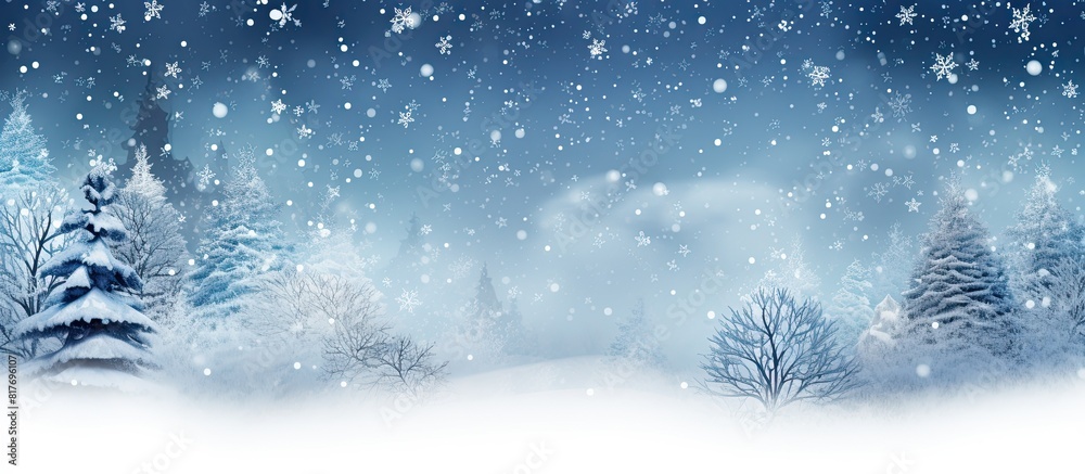Snowy background with a festive Merry Christmas and Weinachten pattern providing ample copy space for additional text Snowy background with a festive Merry Christmas and Weinachten pattern providing ample copy space for additional text