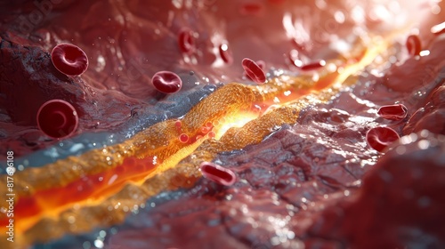 An animated view of the progression of arterial plaque buildup photo