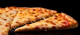 A copy space image of a simple cheese pizza