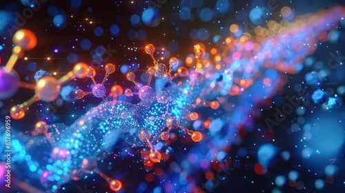 A holographic display showing the cellular impact of antioxidants