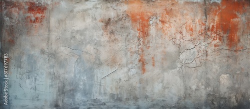 Abstract background with copy space image featuring the worn and textured surface of an aged cement wall