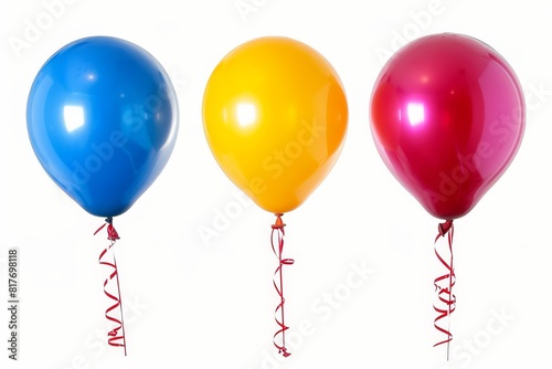 Bright balloons on a white background