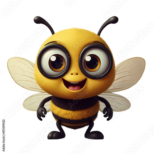 bee cartoon waving