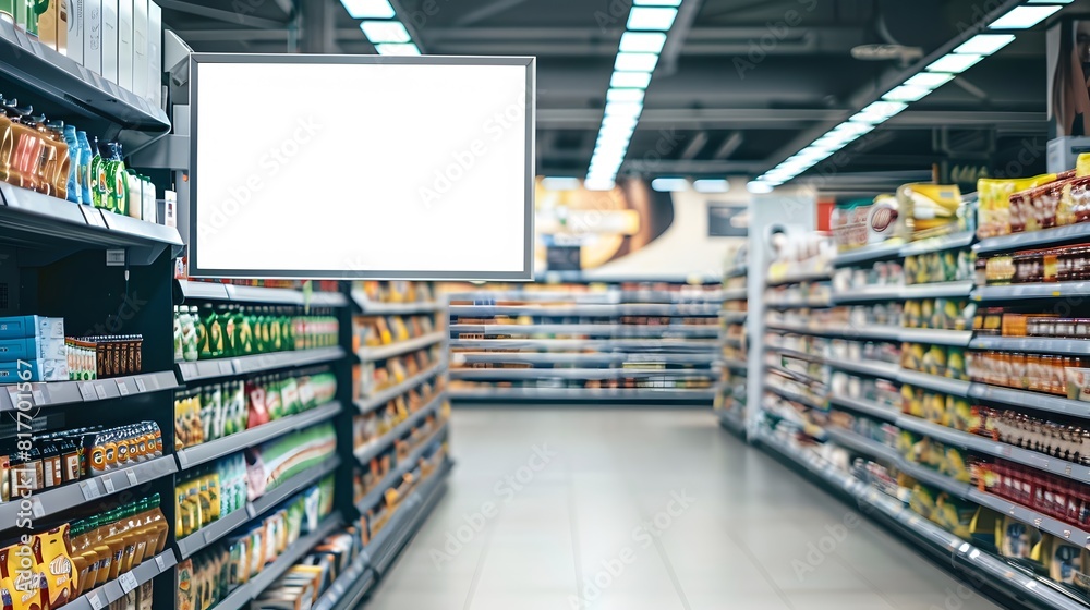 Blank advertising mockup for advertisement at the supermarket
