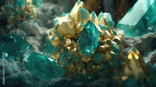 chunks of sparkling blue diamonds