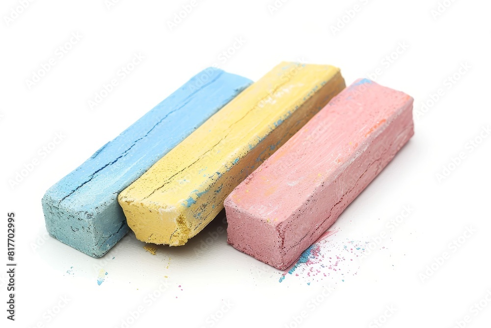 Chalk on white background Chalk on white background
