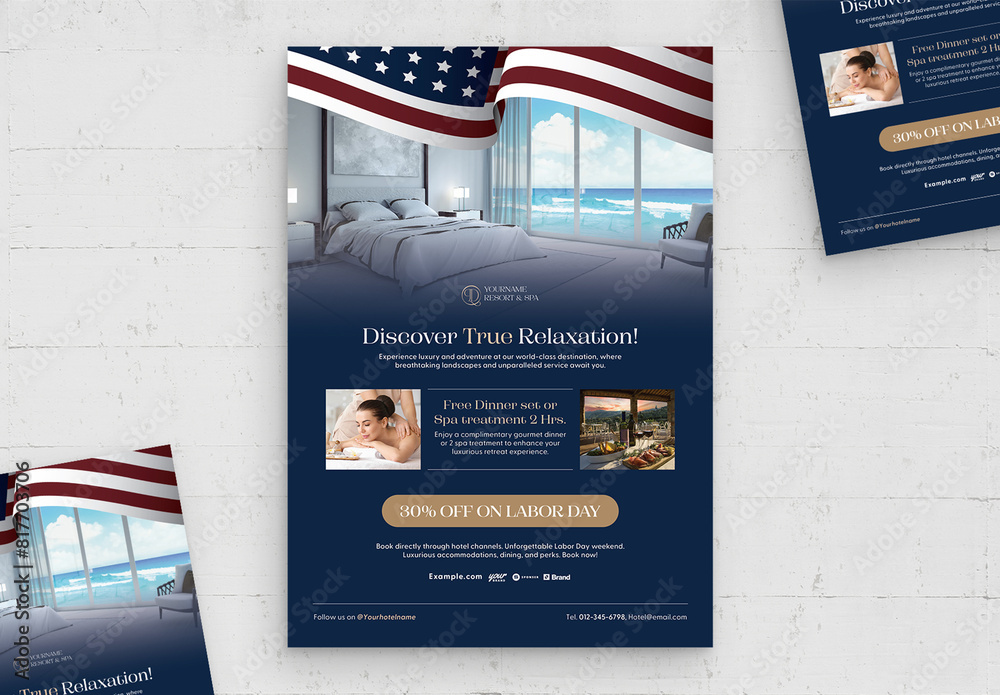 American Flag Flyer Layout Stock Template | Adobe Stock