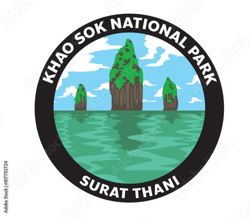 Khao Sok National Park Thailand Vector Logo