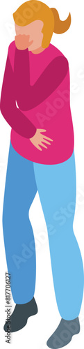 Isometric illustration of a young woman with blonde hair standing confidently with her arms crossed