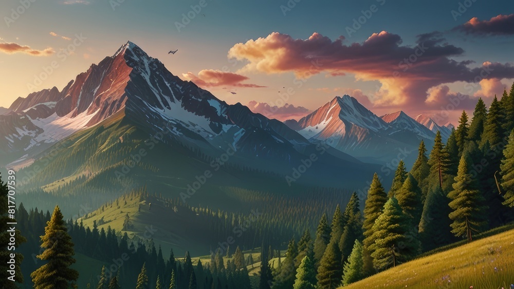 Obraz premium sunrise in the mountains