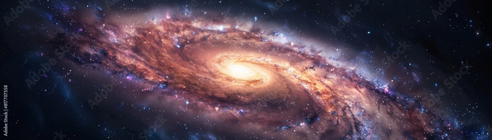 Fototapeta premium Captivating Cosmic Tapestry: Exploring the Swirling Arms of a Galaxy