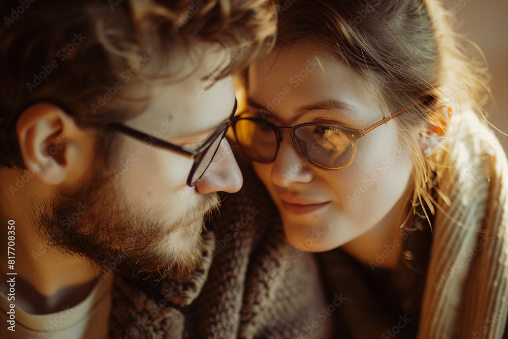 Generated with ai image of a happy smiling beautiful loving cute couple enjoying time at home together Generated with ai image of a happy smiling beautiful loving cute couple enjoying time at home together