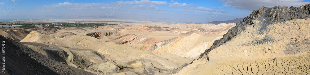 Landscape of desertic mountains over dead sea in Jordan Landscape of desertic mountains over dead sea in Jordan