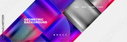 Circle triangle geometric web site page template. Vector Illustration For Wallpaper, Banner, Background, Card, Book Illustration, landing page