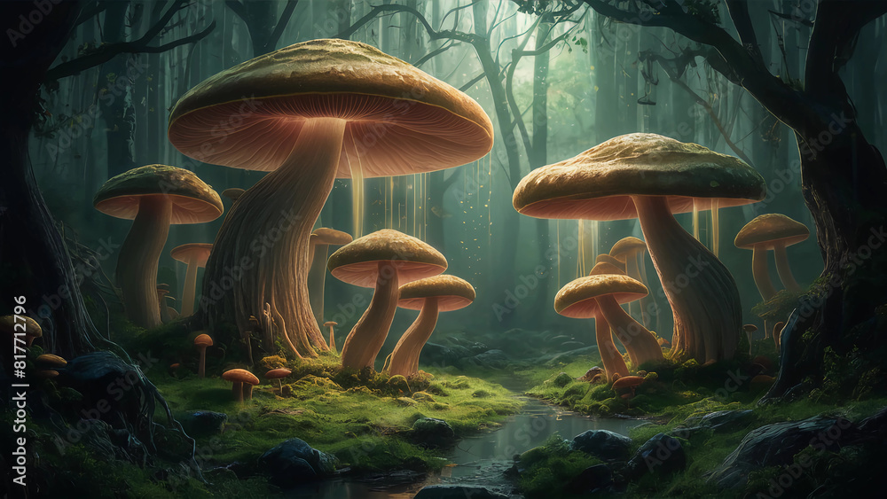 Fototapeta premium A fantastical forest where giant. 