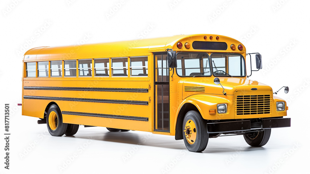 School bus isolated on white background.

