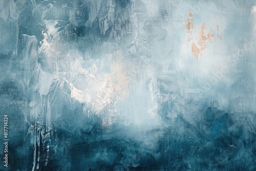 An ethereal abstract painting evoking a sense of calmness and tranquility in a contemporary setting. photo