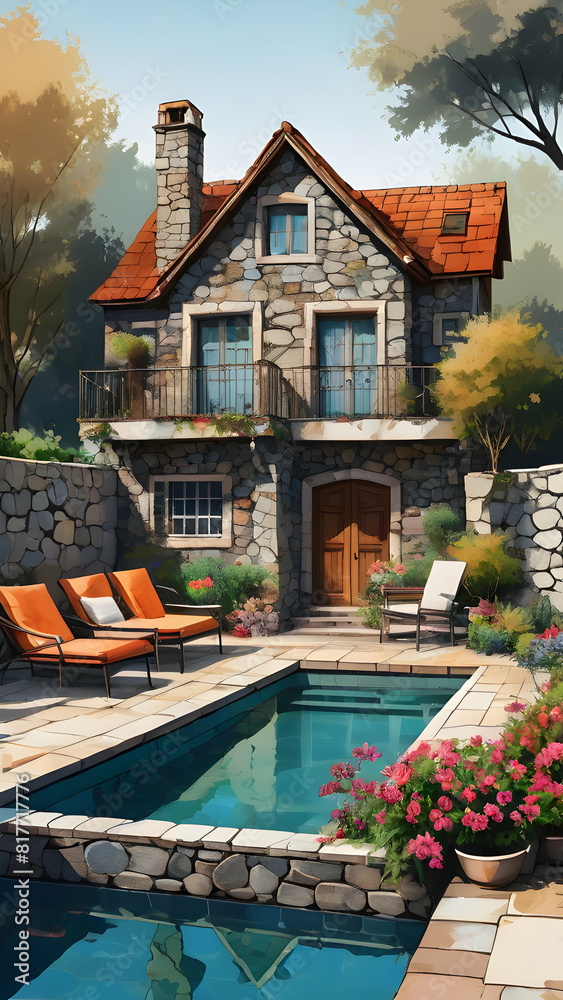 Obraz premium House With Pool Real Estate