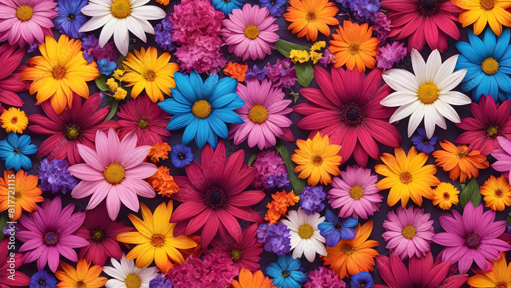 Colorful flowers background Colorful flowers background