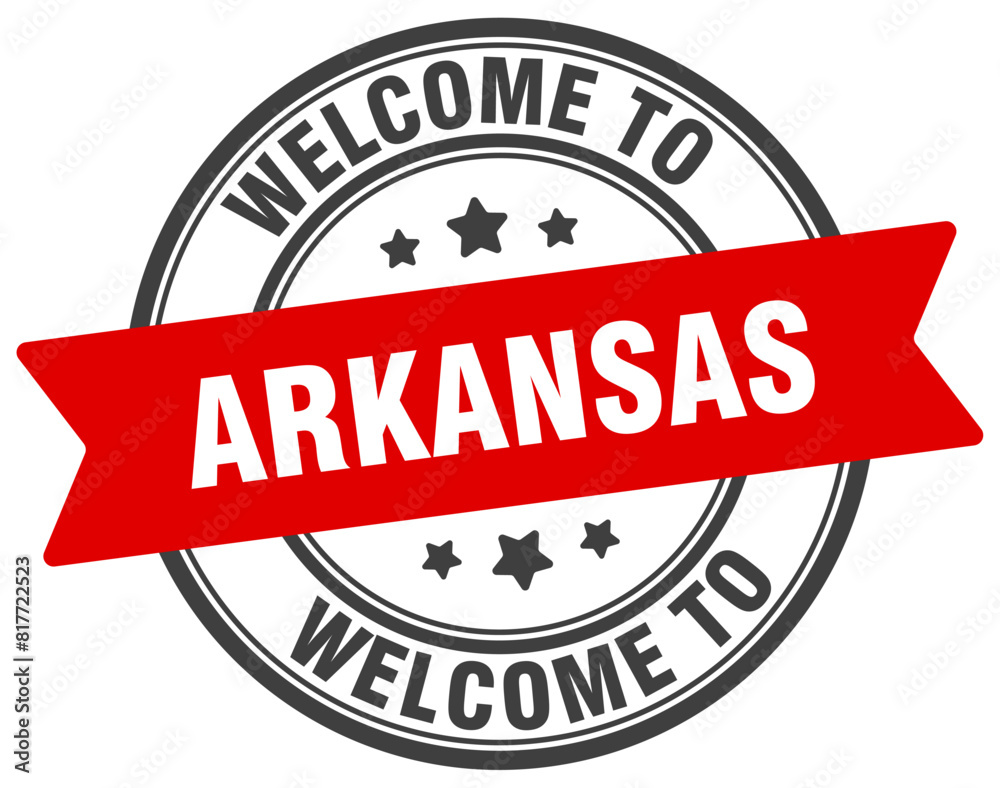 Welcome to Arkansas stamp. Arkansas round sign