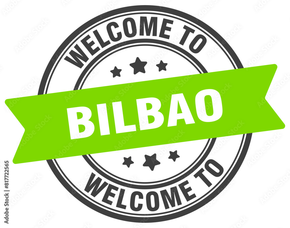 Welcome to Bilbao stamp. Bilbao round sign Welcome to Bilbao stamp. Bilbao round sign