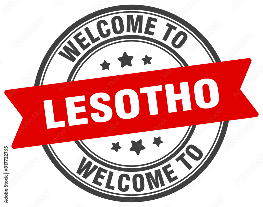 Welcome to Lesotho stamp. Lesotho round sign Welcome to Lesotho stamp. Lesotho round sign