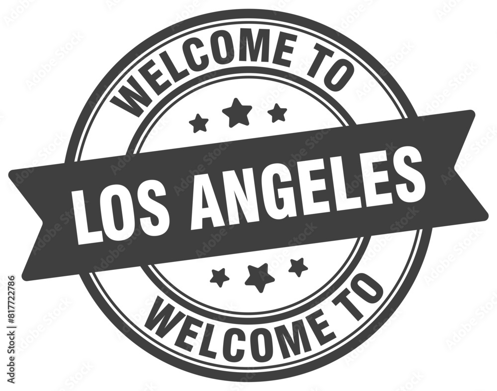 Welcome to Los Angeles stamp. Los Angeles round sign Welcome to Los Angeles stamp. Los Angeles round sign