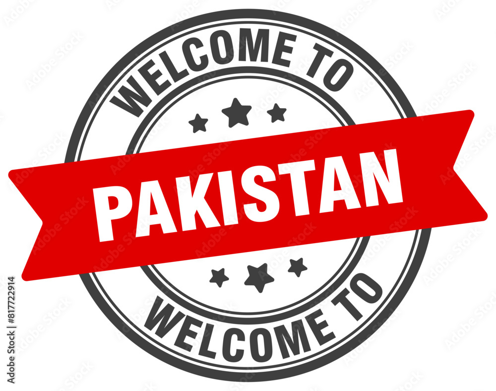 Welcome to Pakistan stamp. Pakistan round sign Welcome to Pakistan stamp. Pakistan round sign